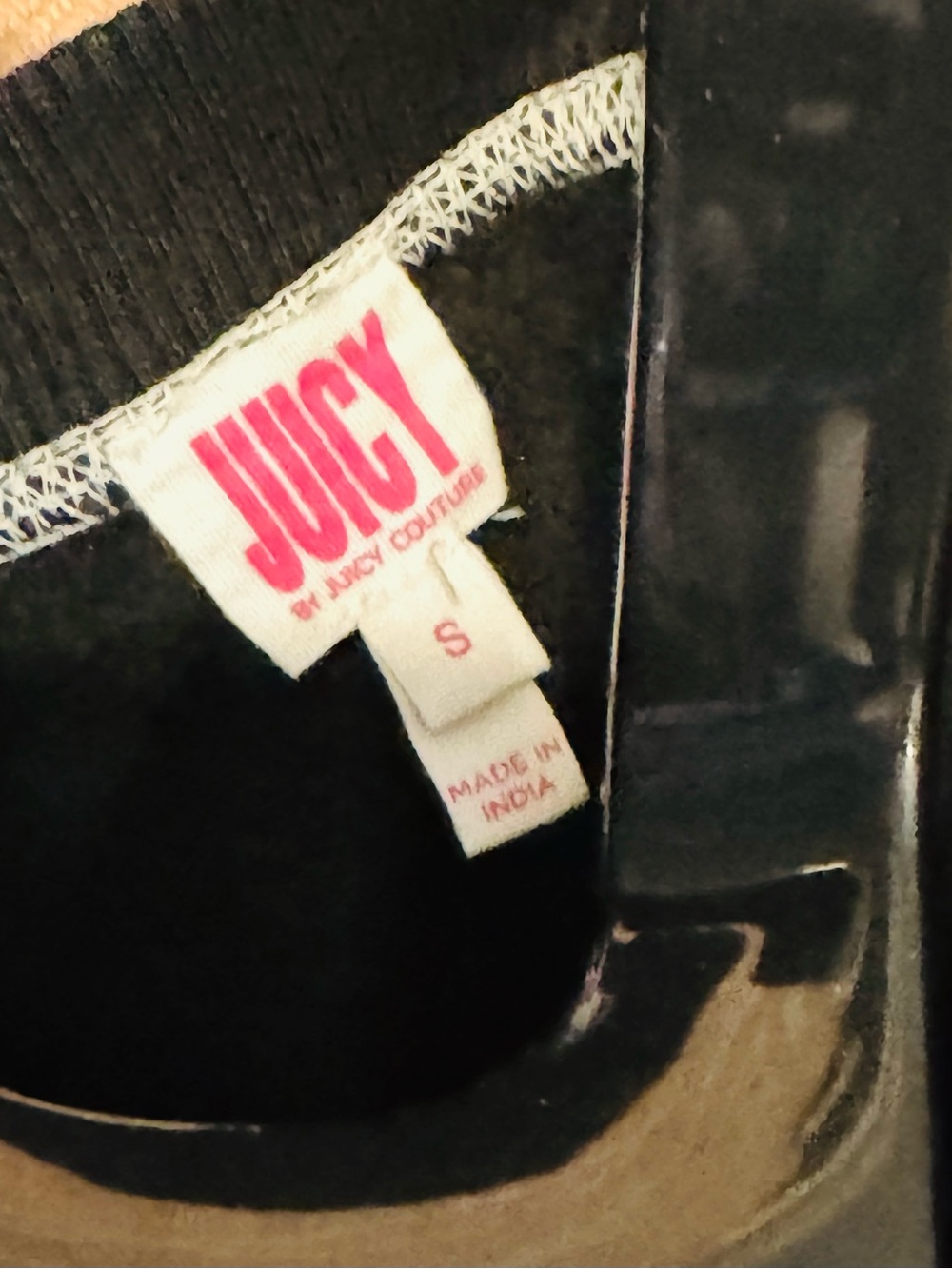 Juicy Couture Black Top with Pink Logo Tag